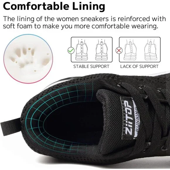 Womens Running Lightweight Air Cushion Walking Tennis Shoes for Women Fashion - Picture 4 of 7